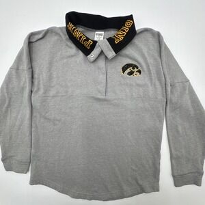 Victoria's Secret Love Pink Iowa Hawkeyes SNAP Pullover Sweatshirt Size Small